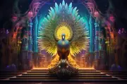 Mythical Peacock, UV tapestry, Blacklight Reactive, Psychedelic Wall Hanging