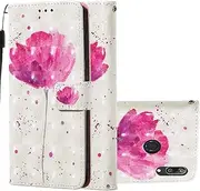 [HMTECH] Galaxy A10 Case for Samsung Galaxy A10 Case Leather Red Flowers Flip Case PU Leather Cover Magnetic Protective Case Stand Mobile Phone Case for Samsung Galaxy A10, YB Red Flower