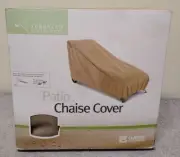 Heavy Duty Terrazzo Patio Chaise Cover Beige. 66” L 28"W (PN-58952). (03)