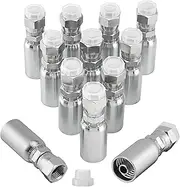 12 Pack Hydraulic Hose End Fittings: 3/8" I.D. Hose x 3/8" JIC 37 Female Swivel Crimp Fittings With Protection Cover
