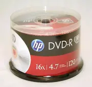 200PK HP Logo 16X DVD-R DVDR Blank Disc Storage Media 4.7GB with Cake Box