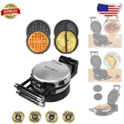 Elegant Stainless Steel Waffle Maker with Interchangeable Multicooking Plates