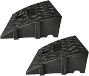 2 Pack Lightweight Curb Ramp, Plastic Car Ramp Curbside Driveway Threshold Ramp for Car Motorcycle Wheelchairs Bike Mobility