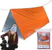 Tube Tent Survival Shelter | Camping Survival Tent Kit | Lightweight Windproof Waterproof Lifesaving Gear, Tarp Sleeping Bag Thermal Sack Blanket for Hiking
