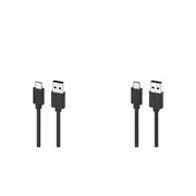 2PK Moki USB-A to USB-C SynCharge Cable 1 Meter iPhone/Android Jet Black