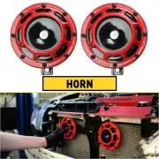 2x Loud 110dB Universal Motorcycle Car Bike Electric ATV Waterproof Horn Red (for: Daihatsu)