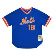 Mitchell & Ness Blue MLB New York Mets Darryl Strawberry 1986 Pullover Jersey -