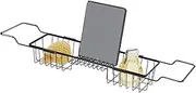 InterDesign Everett Metal Adjustable Over The Tub Caddy Basket for Master, Guest, Kid's Bathroom, 22.55'' x 6.7'' x 4.41'', Bath