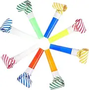 Gadpiparty 50pcs Kids Birthday Party Favors Whistle Toys Noise Maker for Cheering Colorful Blowing Dragon Toy