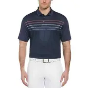 Ben Hogan Men's Textured Color Block Chest Print Golf Polo Shirt Size S NEW