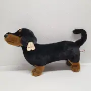 Aurora Plush Dachshund Weiner Dog Black Brown Realistic Large Stuffed Animal