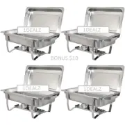 4 PACK CATERING CHAFERS STAINLESS STEEL SHIPPING FAST
