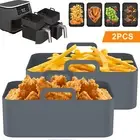 2Pcs Air Fryer Silicone Liner Reusable Air Fryer Silicone Basket Rectangular~