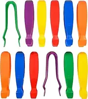 edxeducation Jumbo Tweezers - Set of 12 - Ages 18m Plus - 6 Colors - Plastic Tweezers for Kids - Toddler Tongs for Fine Motor Skills and Sensory Bins