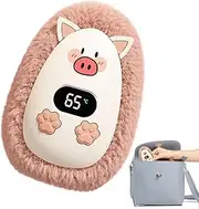 Chargeable Hand Warmers | Cartoon Swine Hand Warmer | Portable Electric Hand Warmer for Winter, Reusable Pocket Hand Heater with Digital Display