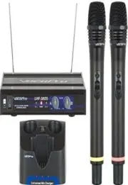 VocoPro UHF-3205-10 UHF Dual Channel Rechargeable Wireless Microphone System