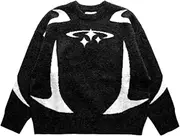 [Generic] Pullover Knitted Sweaters for Women, Knitted Sweater - Crew Neck Outerwear | Fashion Long Sleeve Pullover Sweatshirts for Women and Teenage Girls, Black, L