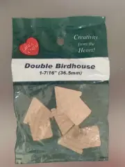 Lara's Crafts Mini Double Birdhouse - 5pcs Unstained Wood - NIP