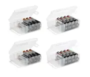 Set of 4 - Two AA and Two AAA Battery Storage Box, Battery Storage Case, Battery