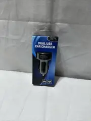 (1) ONE NEW IN PACKAGING: Solaray Double USB *Blue & Black* Car Charger 3.1A