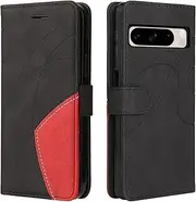 CXTCASE Mobile Phone Case for Google Pixel 8 Pro, Flip PU Leather Case Google Pixel 8 Pro Cover, Fashionable Flip Case Google Pixel 8 Pro Mobile Phone Case, Protective Case, Black