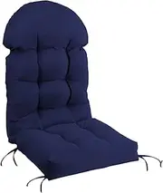 Perfk High Back Chair Cushion Chaise Lounger Cushion Waterproof Outdoor Seat Back Chair Cushion for Outside Courtyards Garden Patio, Navy Blue