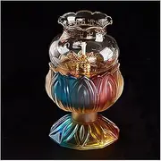 Oil Lamp Crystal Lotus Buddha Front Light Adjustable Switch Kerosene Lamp Oil Lamps Glass Oil Lantern Home Emergency Lighting Hurricane Lamp
