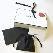 CHANEL Empty Gift Bag Box 8.75 x 5.5x 3 Red Camellia Drawstring Pouch 7 Pc Set