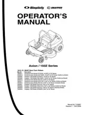 Owner’s Manual & Instructions for Snapper 150Z Zero-Turn Riding Mower