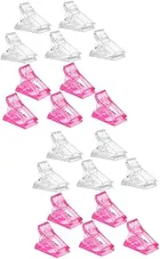 MERRYHAPY 2sets Professional Nail Tip Clamp Nail Tip Clip for Gel Easy to Trim Fold Home Use 12pcs*2