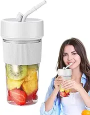 Fresh Juice Fast Portable Blender - 350ml USB Fruit Juice Mixer | Straw Design Handheld Blender for Shakes and Smoothies, Personal Travel Blender with 6 Blades, for Gym