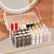 LPAMABA 36 Compartments Lipstick Organiser with Lid Acrylic Lipstick Storage Transparent Lipstick Holder Holder Lipstick Stand Makeup Acrylic Make Up Cosmetic Organiser Storage