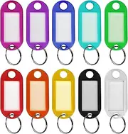 10 Pcs Key Tags, 10 Assorted Colour of Key Tags with Ring, Item Identifiers Markers with Blank Paper Labels (10)