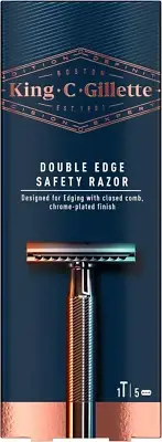 Double Edge Safety Razor with 5 Razor Blades 5 Count Pack of 1