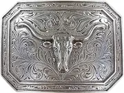 [ARIAT] Men's Rectangle Longhorn Buckle