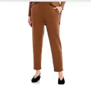 EILEEN FISHER Hazel Brown Cozy Brushed Terry Tapered Ankle Pants SMALL 6/8