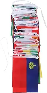 KALLORY 1 Set String Flag String Flag The Flag International Flags Banner Bunting Flag International Banner National Flag Bunting Flag Banner Flags of The World Banner Polyester