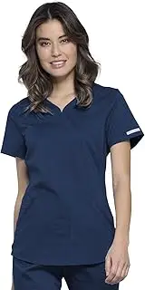 Cherokee Women's V Neck Scrubs Top with Shirttail Hem WW601