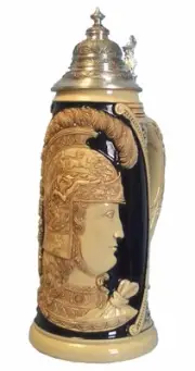 German Beer Stein Minerva Goddess of War Giantstein, replic.. KI 2039-E 1,5L NEW