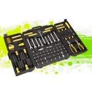 220Pc Portable Automotive Mechanic Repair Toolbox Metric Socket+Hex Key+Wrenches