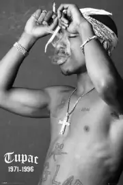 2Pac - Smoke POSTER 61x91cm NEW * Tupac Shakur 1971-1996 rap legend smoking