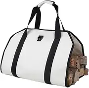 Fireplace Firewood Storage Bag Tote Holder Waterproof Wooden Outdoor, Water Resistant Firewood Carrying Bag Sturdy Wood Holder Carrying Bag Firewood Bag,F