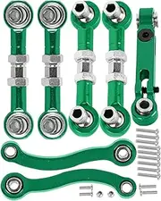 hopsupRC RC Aluminum Metal Turnbuckle Camber Links Toe Links with Rod Ends Steering Linkage Set Upgrade Parts for 1/18 LaTrax Teton,Desert Prerunner.Green(Replace 7636)