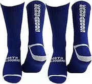 AFL North Melbourne Kangaroos Reinforced Heel and Toe Supporter Crew Sport Socks | 2 pair | Australian Football League | Men's Sizes
