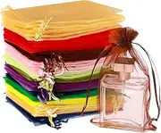 Hopttreely Sheer Organza Gift Bags, 4x4.72 Pouches Candy Jewelry Wedding Party Favor Present Bags Wrapping Supplies… (Mixed color)