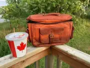 Leather Camera Bag, Carry Case For Nikon Canon Large Vintage Lens Accessories