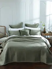 MM Linen Terrace Coverlet Set Thyme
