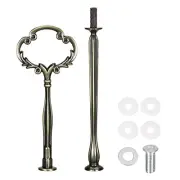 1 Set Cake Tray Stand Handle Plate Hardware Fitting, 2-Tiers Flower Bronze