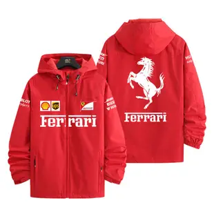 Ferrari法拉利SF1000 F1方程式賽車服車隊外套沖鋒衣男衣服風衣/--欣欣