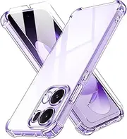 FORZARMOR Case for Oppo Reno 13 F 5G (6.67 Inch), [2 in 1] with 2.5D Clear Tempered Glass Screen Protector,Transparent Airbag Shockproof Rugged Shield Clear Cover (for Oppo Reno13 F)